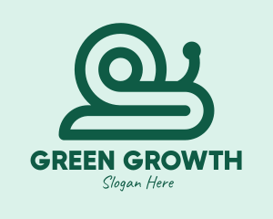 Green Snail Shell logo design