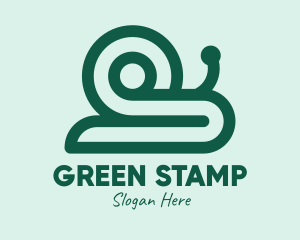 Green Snail Shell logo design