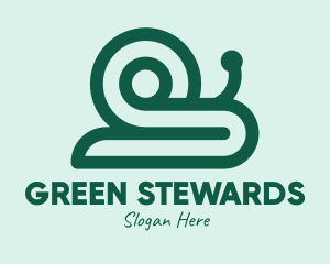 Green Snail Shell logo design