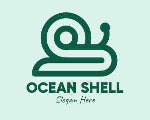 Green Snail Shell logo design