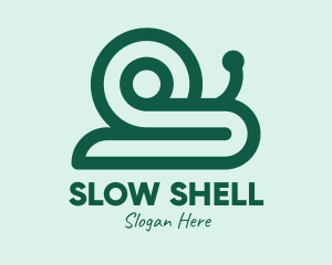 Green Snail Shell logo design