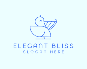 Minimalist Pelican Bird Logo