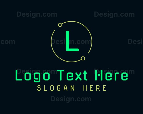 Green Neon Signage Logo