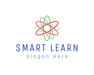 Colorful Atom Science Logo