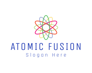 Colorful Atom Science logo design