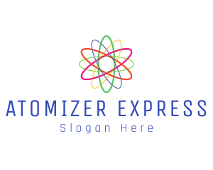 Colorful Atom Science logo design