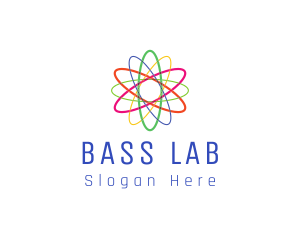 Colorful Atom Science logo design