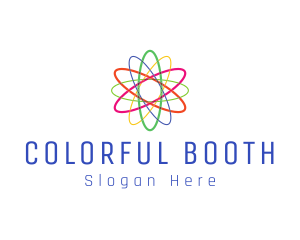 Colorful Atom Science logo design