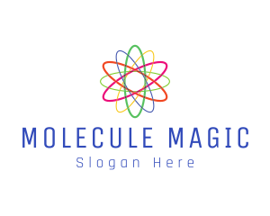 Colorful Atom Science logo design