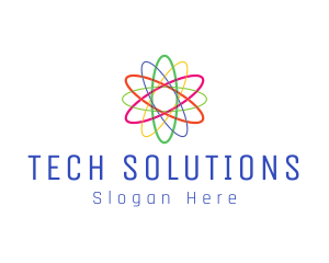 Colorful Atom Science logo