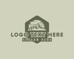 Rustic Mountain Hexagon logo