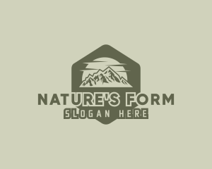 Rustic Mountain Hexagon logo