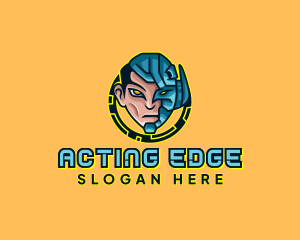 Human Cyborg Robot logo design