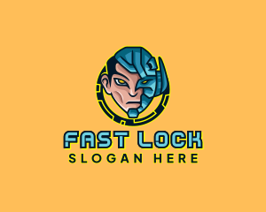 Human Cyborg Robot logo design