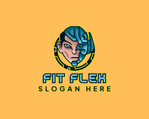 Human Cyborg Robot logo design