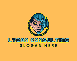 Human Cyborg Robot logo design