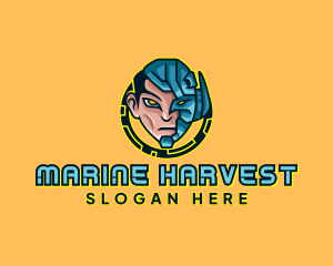 Human Cyborg Robot logo design