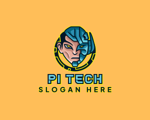 Human Cyborg Robot logo design