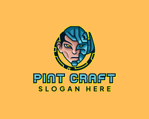 Human Cyborg Robot logo design