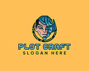 Human Cyborg Robot logo design