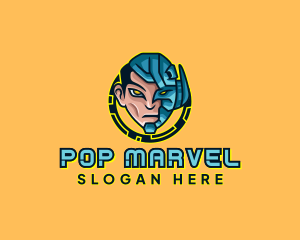 Human Cyborg Robot logo design