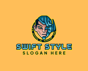 Human Cyborg Robot logo design