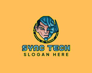 Human Cyborg Robot logo design