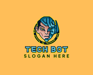 Human Cyborg Robot logo design