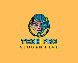 Human Cyborg Robot logo design