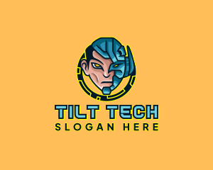 Human Cyborg Robot logo design