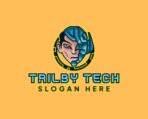 Human Cyborg Robot logo design