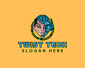 Human Cyborg Robot logo design