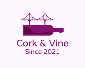 Wine Bottle Bridge logo design