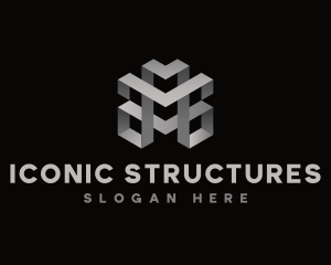 Digital Structure Geometric logo design