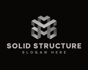 Digital Structure Geometric logo design