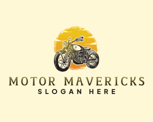 Motorcycle Headlight Sun logo design