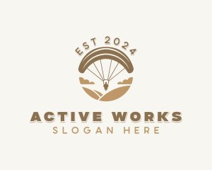 Paragliding  Outdoor Adventure logo design