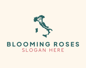 Italy Rose Map logo design