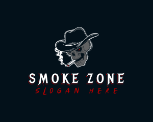 Smoking Skull Hat logo design