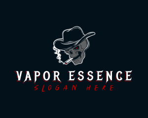 Smoking Skull Hat logo design