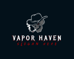 Smoking Skull Hat logo design