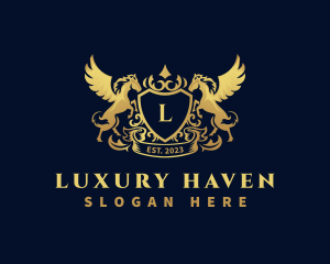 Luxury Shield Pegasus  logo design