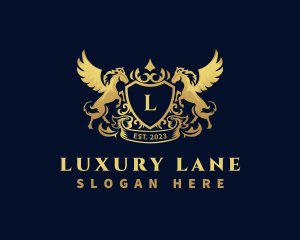 Luxury Shield Pegasus  logo design