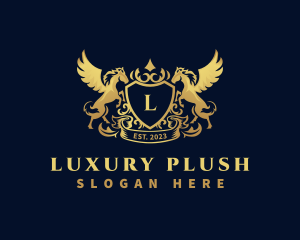 Luxury Shield Pegasus  logo design