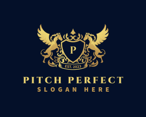 Luxury Shield Pegasus  logo design