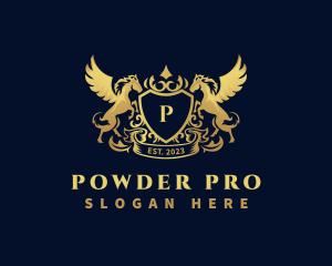 Luxury Shield Pegasus  logo design