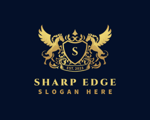 Luxury Shield Pegasus  logo design