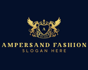 Luxury Shield Pegasus  logo design