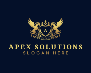 Luxury Shield Pegasus  logo design