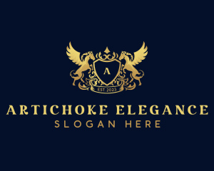 Luxury Shield Pegasus  logo design